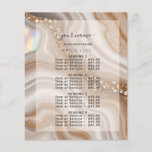 Modern Nuteral Beige gold Price List Menu