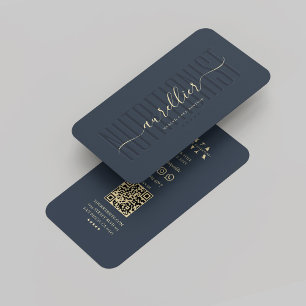 Modern Nutritionist Personal Trainer Dark Blue Business Card