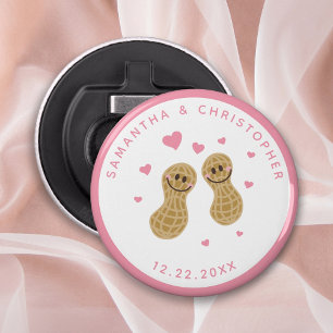 Modern Nuts About Each Other Pink Wedding Favours Bottle Opener
