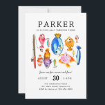Modern O-Fish-al Reel Fun Fish Fishing Birthday Invitation<br><div class="desc">Cute Rustic O-Fish-al Reel Fun Gone Fish Fishing Birthday Invitation</div>