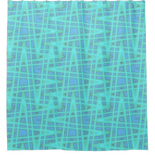 Modern Ocean Beach Blue Wave Geometric Pattern