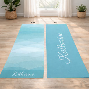 Modern Ocean Gradient Pattern Yoga Mat