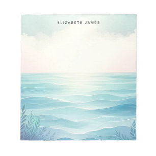 Modern Ocean Pastel Watercolor Layered Ombre  Notepad
