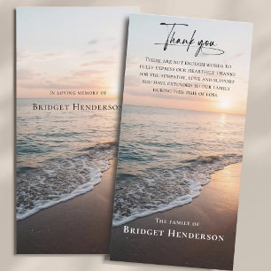 Modern Ocean Sympathy Thank You Memorial Card