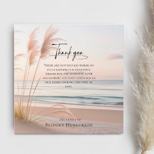 Modern Ocean Sympathy Thank You Memorial Card