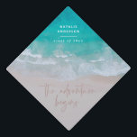 Modern ocean the adventure begins graduation cap topper<br><div class="desc">Modern ocean the adventure begins graduation design cap topper.</div>