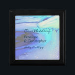 Modern Ocean Water Blue Abstract Beach Wedding Gift Box<br><div class="desc">A gorgeous ocean water blue abstract background and dark teal lettering in an elegant text pairing make this a perfect nautical favour thank you or keepsake design for your seaside wedding.</div>