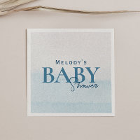 Modern Ocean Watercolor Baby Shower Napkins