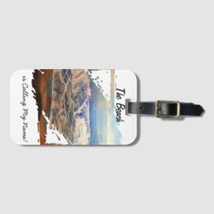  Modern Ocean Waves Blue Personalize Luggage Tag