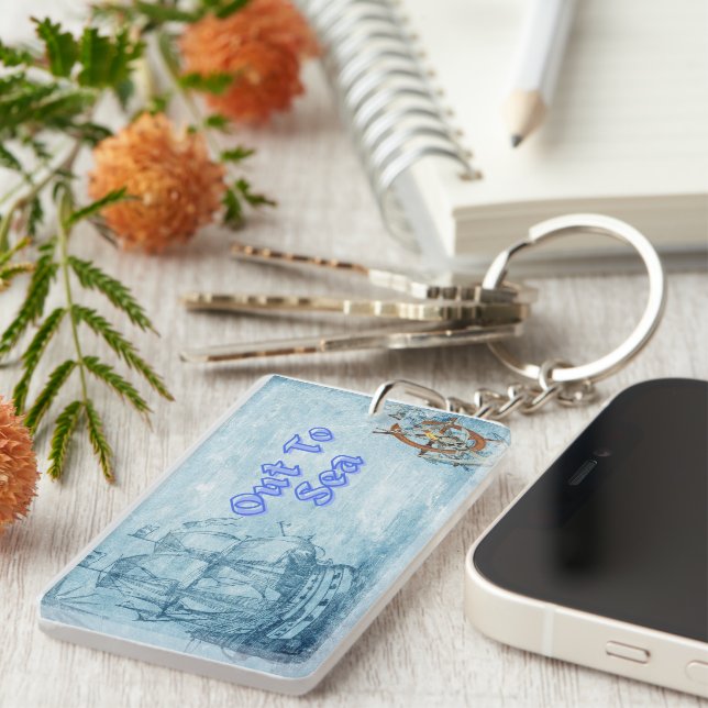 Modern Ocean Weather Keychain (Front Right)