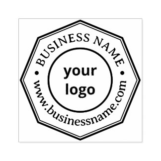 Modern Octagon Geometric Custom Business Logo Rubber Stamp