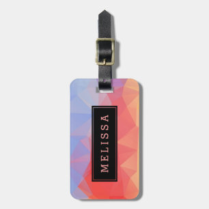 Modern Octagonal Geometric Pattern In Pink & Blue Luggage Tag