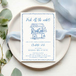 Modern Off the Market Farmers Bridal Shower Invitation<br><div class="desc">Celebrate the bride-to-be with this Modern Off the Market Farmers Bridal Shower Invitation, the perfect blend of rustic charm and trendy style. Featuring hand-drawn floral bouquets in blue hues, this whimsical design captures the feel of a modern farmer’s market with a romantic twist. Ideal for a “She’s Fresh Off the...</div>