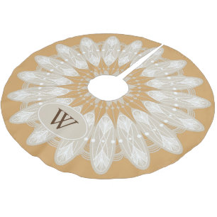 Modern Off-white Lace Personalized Brushed Polyester Tree Skirt