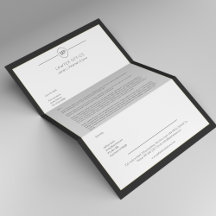 Modern office black and white monogram lawyer