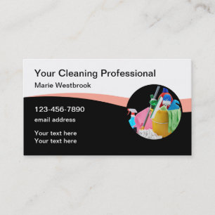 Modern Office Cleaning Services Business Card