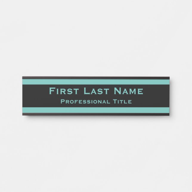 Modern Office Door Sign Signs Teal Turquoise (Front)