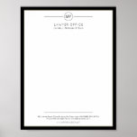 Modern office letterhead printable variant poster<br><div class="desc">Elegant simple letterhead template with a black frame and a contemporary typography script. Digital download - when ordering,  choose your format INSTANT DOWNLOAD</div>