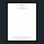 Modern office letterhead printable variant poster<br><div class="desc">Elegant simple letterhead template with a black frame and a contemporary typography script. Digital download - when ordering,  choose your format INSTANT DOWNLOAD</div>