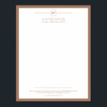 Modern office letterhead printable variant poster<br><div class="desc">Elegant simple letterhead template with a light brown frame and a contemporary typography script. Digital download - when ordering,  choose your format INSTANT DOWNLOAD</div>