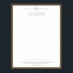 Modern office letterhead printable variant poster<br><div class="desc">Elegant simple letterhead template with a brown frame and a contemporary typography script. Digital download - when ordering,  choose your format INSTANT DOWNLOAD</div>
