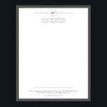 Modern office letterhead printable variant poster<br><div class="desc">Elegant simple letterhead template with a dark grey frame and a contemporary typography script. Digital download - when ordering,  choose your format INSTANT DOWNLOAD</div>