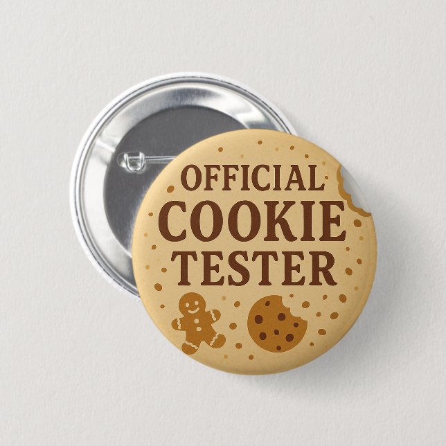 Modern Official Cookie Tester Funny Christmas  2 Inch Round Button (Front & Back)