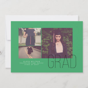 Modern Offset Trio Graduation Announcement