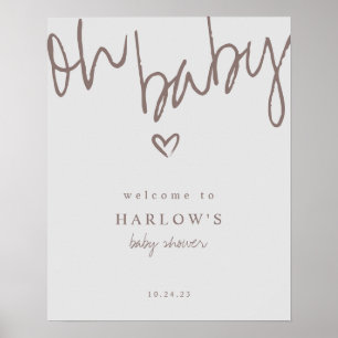 Modern Oh Baby Gender Neutral Baby Shower Welcome  Poster