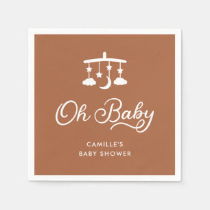 Modern Oh Baby Shower Personalized Paper Napkin