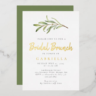 Modern Olive Branch Bridal Brunch Gold