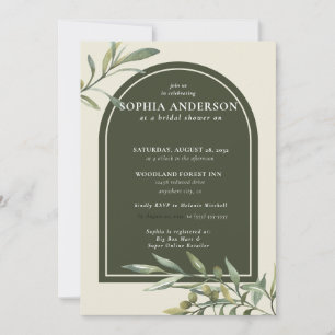 Modern Olive Branch Bridal Shower Invitation