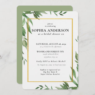Modern Olive Branch Bridal Shower Invitation