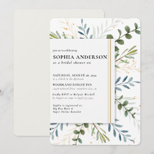Modern Olive Branch Bridal Shower Invitation