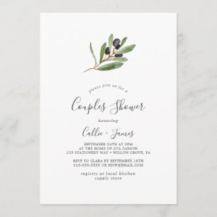 Modern Olive Branch Couples Shower Invitation