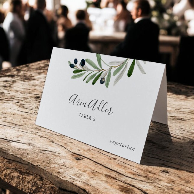 Modern Olive Branch DIY Menu Option Place Card (Modern Olive Branch DIY Menu Option Place Card)