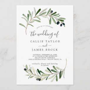Modern Olive Branch The Wedding Of Invitation