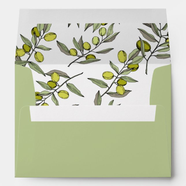 Modern Olive branch wedding Envelope (Back (Bottom))
