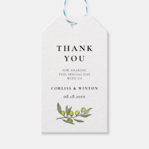 Modern Olive branch wedding Gift Tags