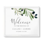 Modern Olive Branch Wedding Welcome