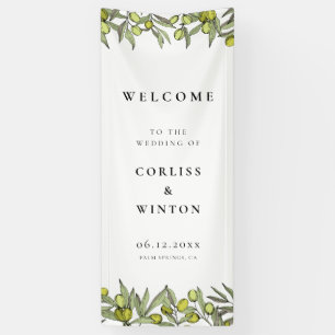 Modern Olive Branch Welcome to our Wedding Banner