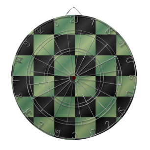 Modern Olive Green Black Gradient Chequered Dartboard