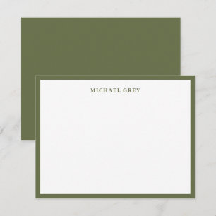 Modern Olive Green Border Professional Card