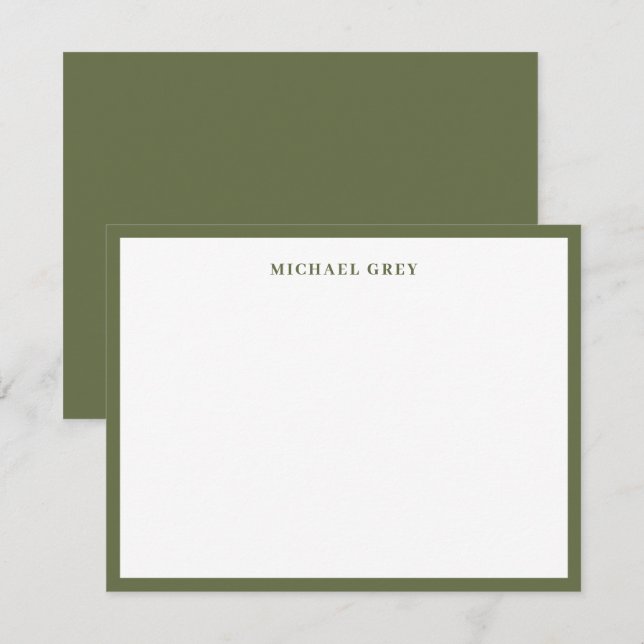 Modern Olive Green Border Professional Card (Front/Back)