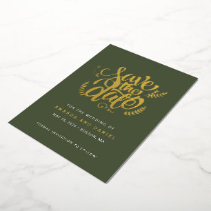 Modern Olive Green Calligraphy Script Wedding