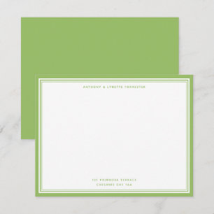Modern Olive Green Name & Address Note Card