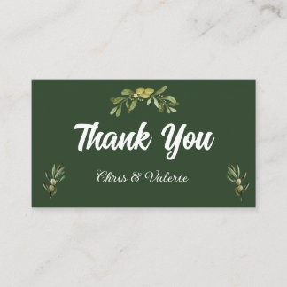 Modern Olive Green Place Card