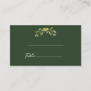 Modern Olive Green Place Card