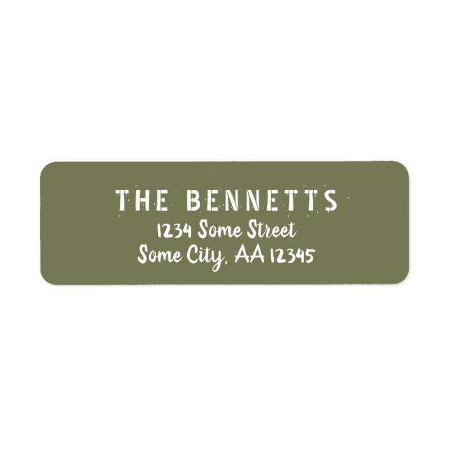Modern Olive Green Script Holiday Adresse de retou (Devant)