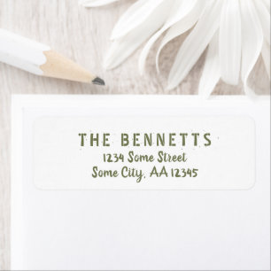 Modern Olive Green Script Holiday Return Address